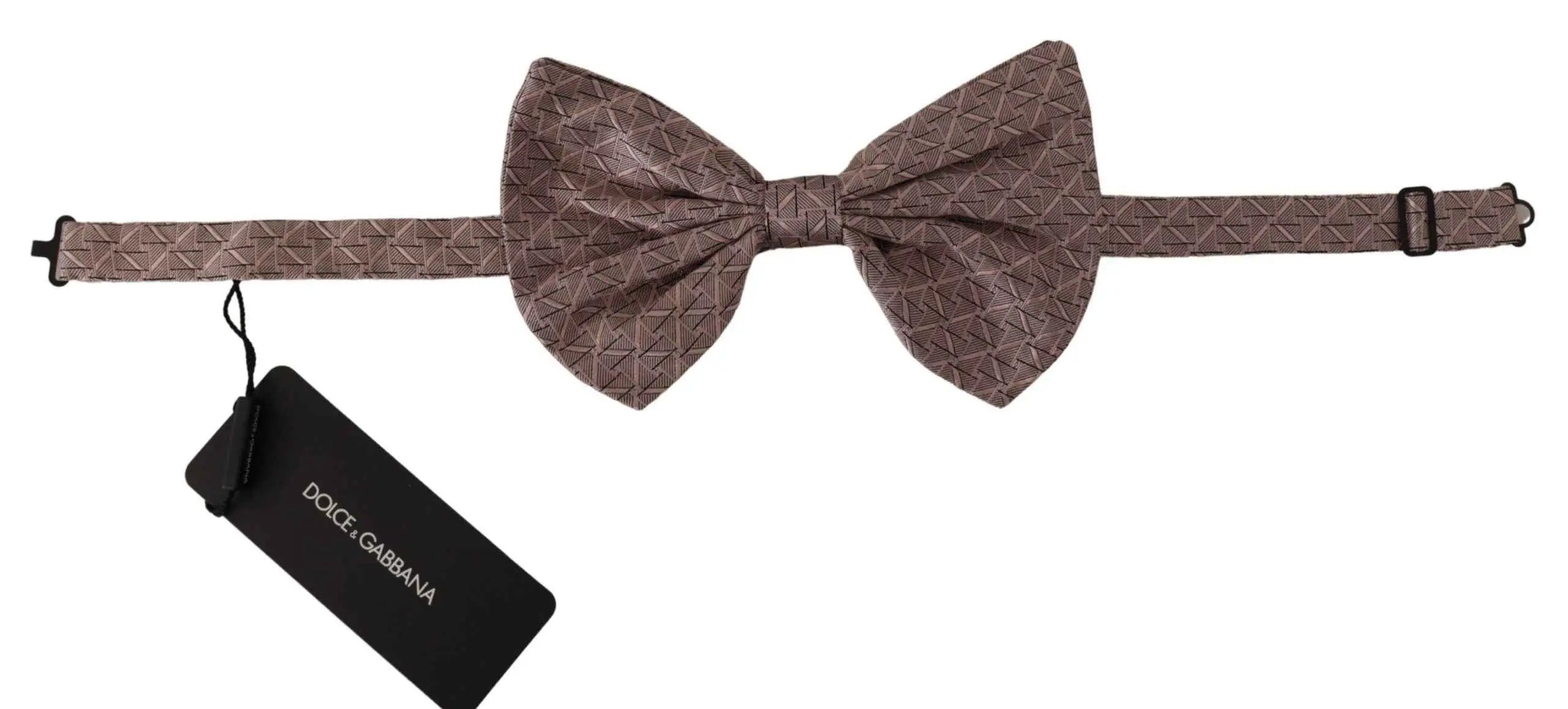 Dolce gabbana papillon marron taupe avec motif géométrique subtil et bride ajustable pour le cou