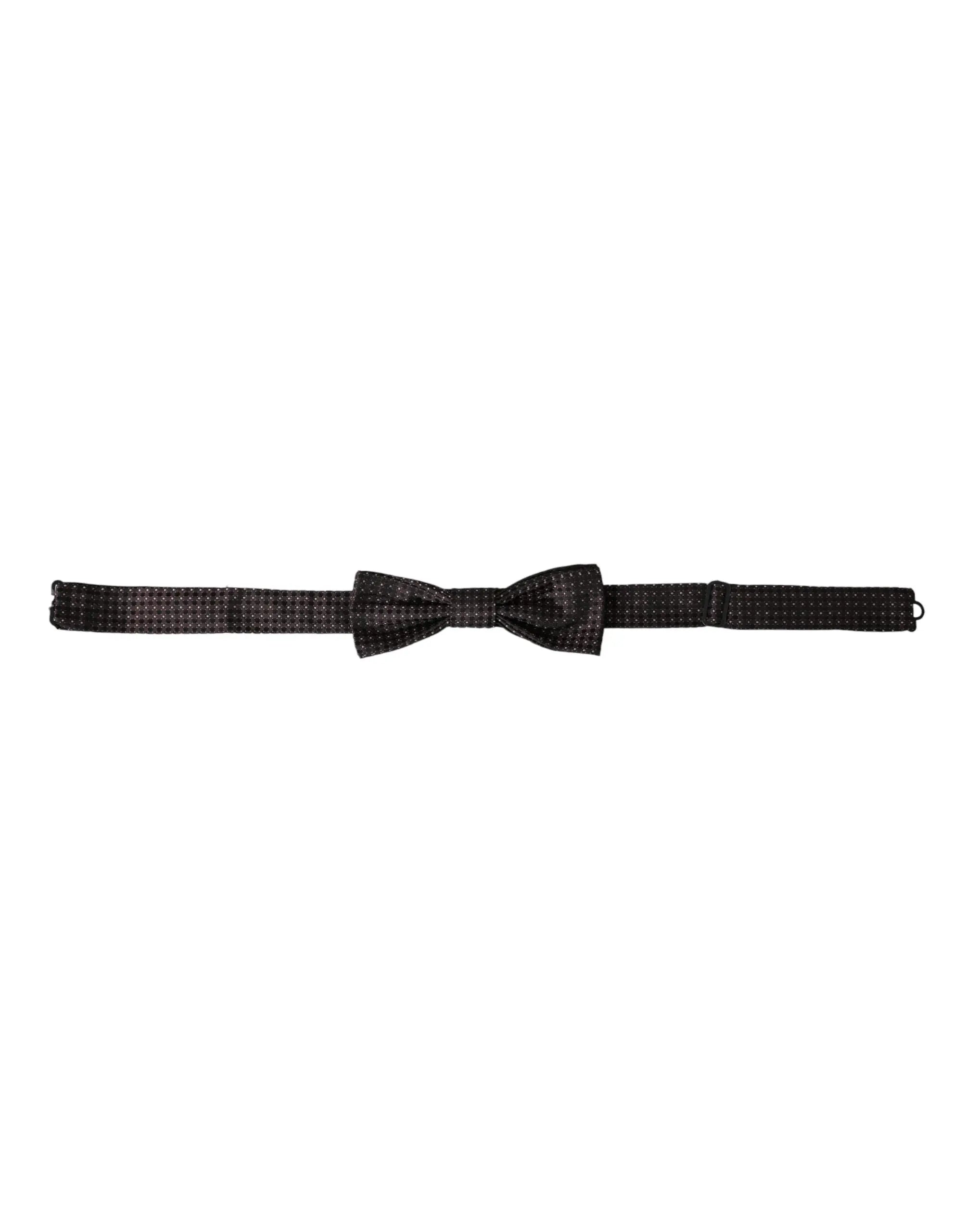 Noeud papillon réglable pour homme dolce & gabbana en soie marron avec motif fantaisie à carreaux subtils