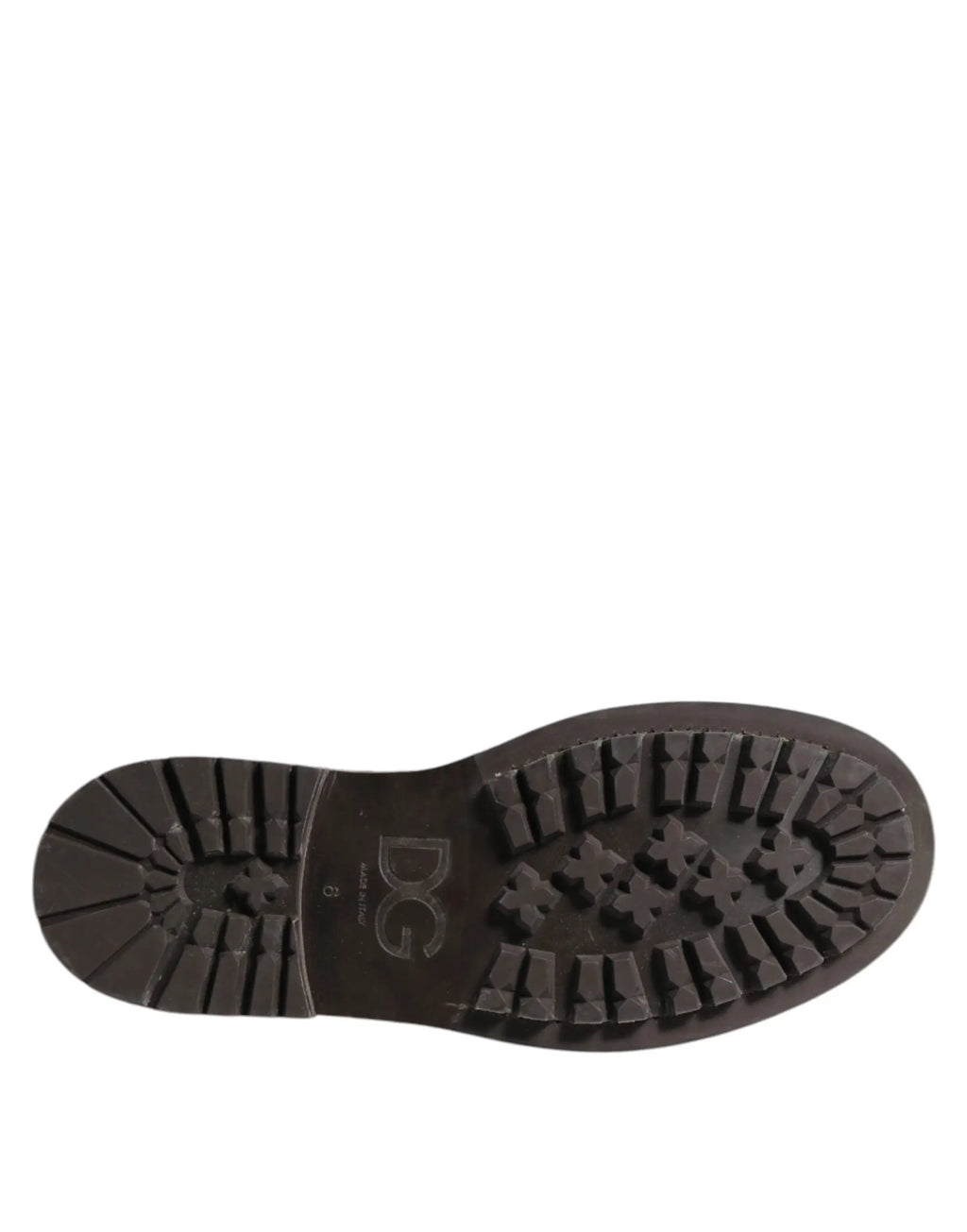 Semelle noire en caoutchouc avec motif profond et logo dg embossé pour chaussures brogue en cuir marron dolce gabbana