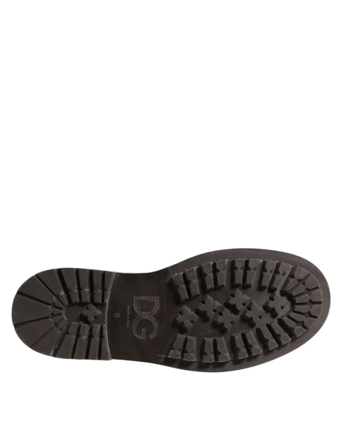 Semelle noire en caoutchouc avec motif profond et logo dg embossé pour chaussures brogue en cuir marron dolce gabbana