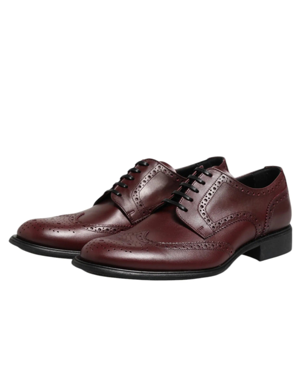 Dolce & gabbana chaussures derby en cuir marron avec lacets noirs et talon bas élégantes pour homme