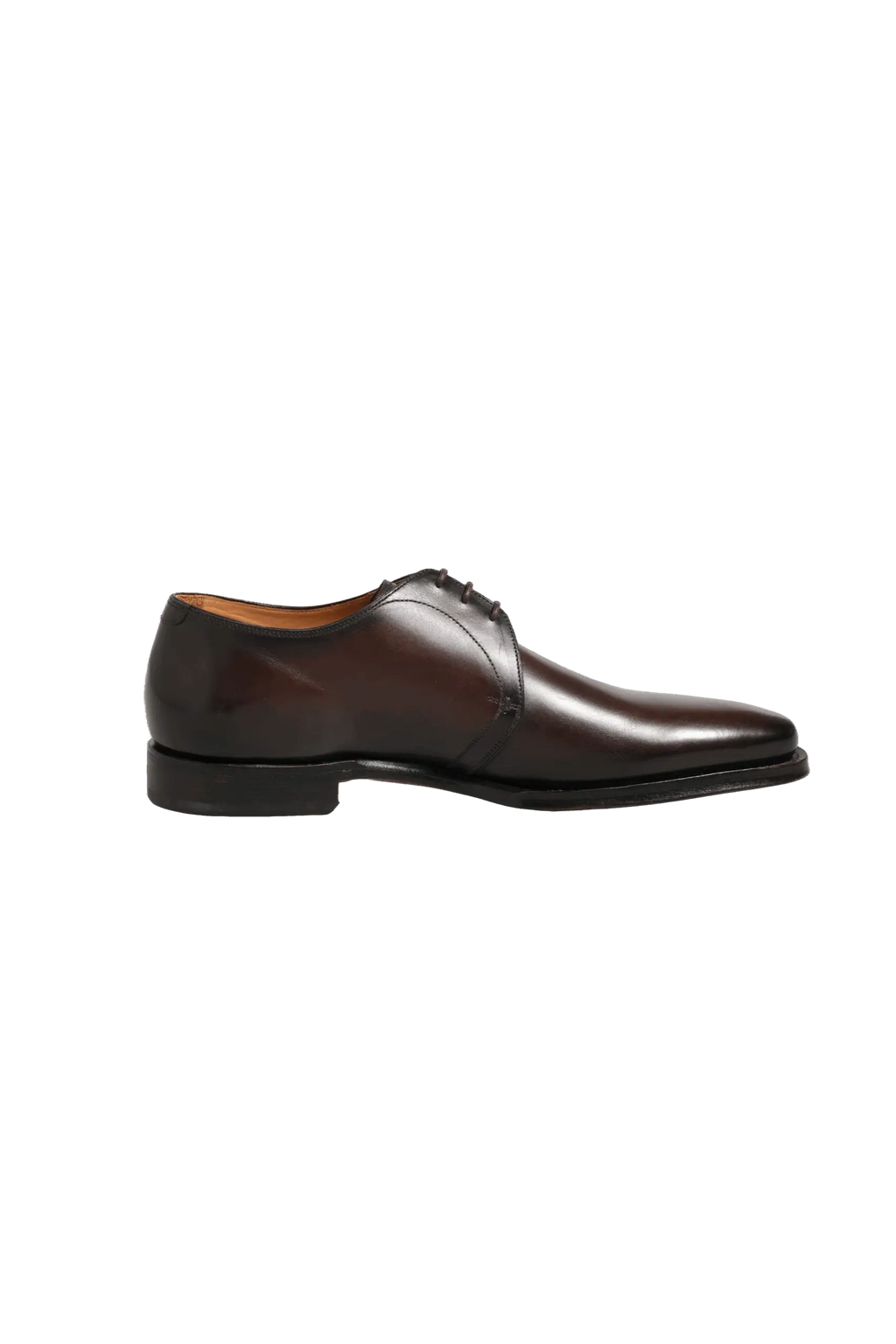 Chaussure derby homme en cuir marron poli avec lacets noirs de style oxford de dolce & gabbana