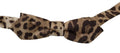 Un nœud papillon pour homme dolce & gabbana en soie ajustable couleur léopard marron et beige en tissu