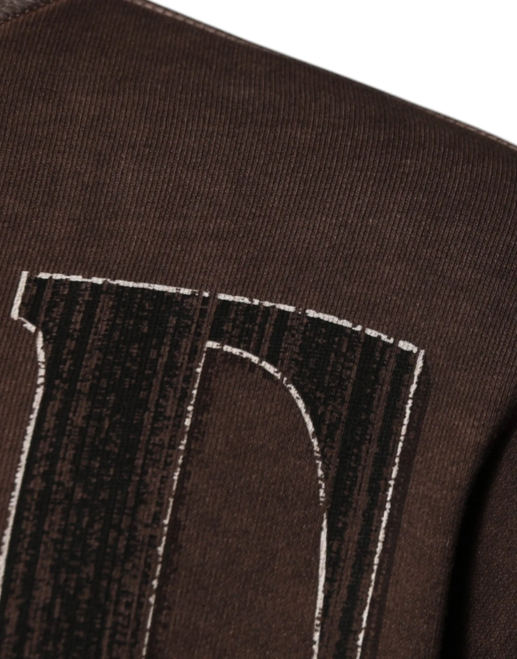 Pull en coton dolce & gabbana marron avec logo p noir et blanc usé imprimé devant