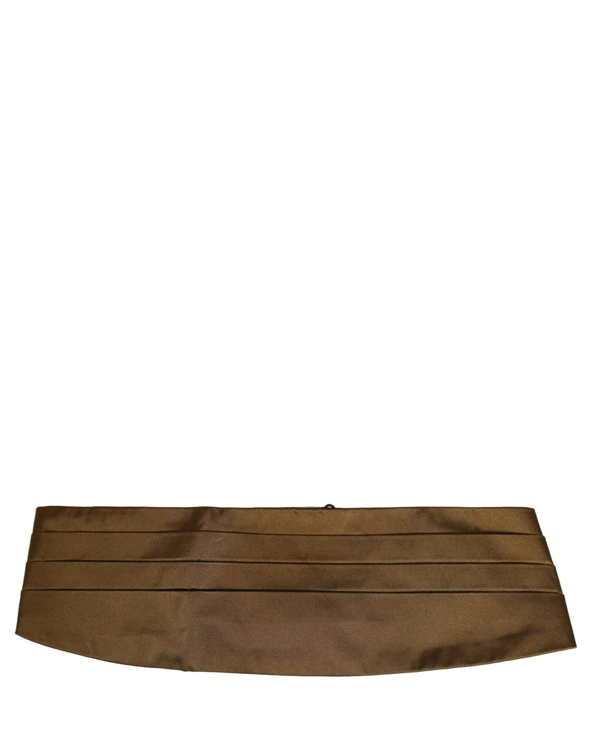 Cummerbund marron en satin plissé pour homme dolce gabbana en 100 pour cent soie ceinture de taille élégante
