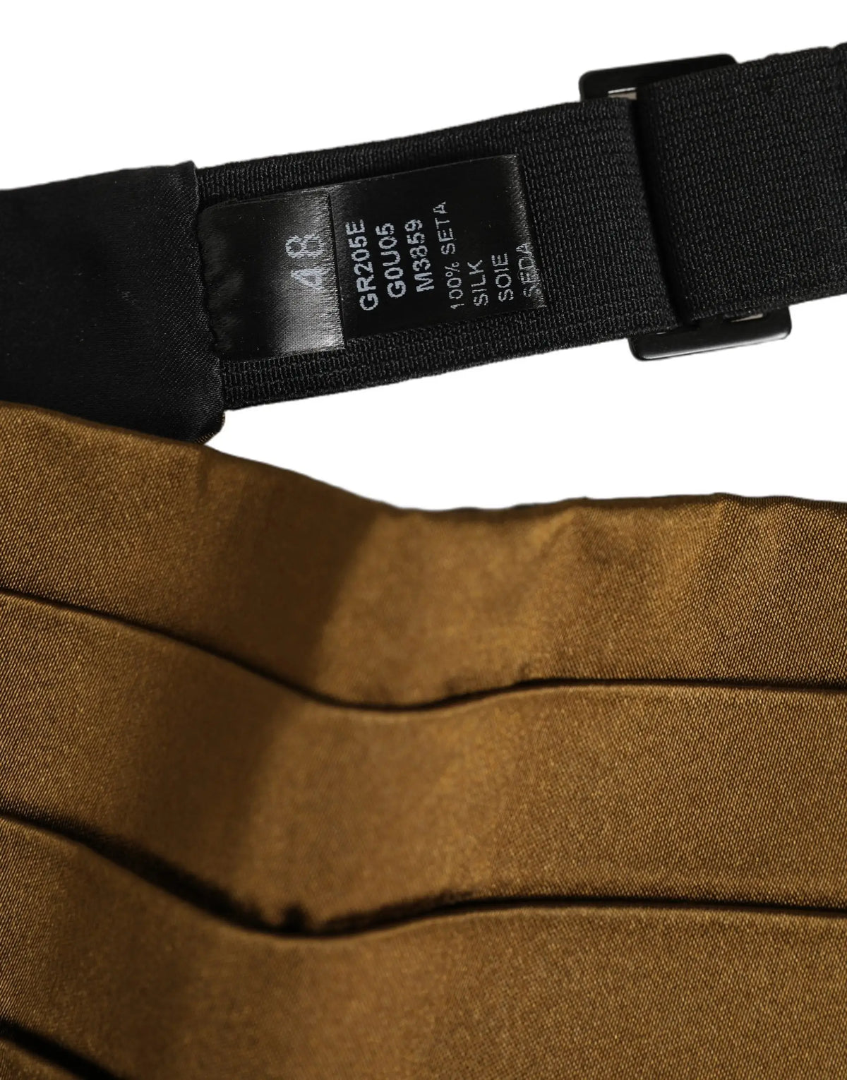 Ceinture noire en soie 100% dolce & gabbana pour homme avec boucle en plastique mat et étiquette visible