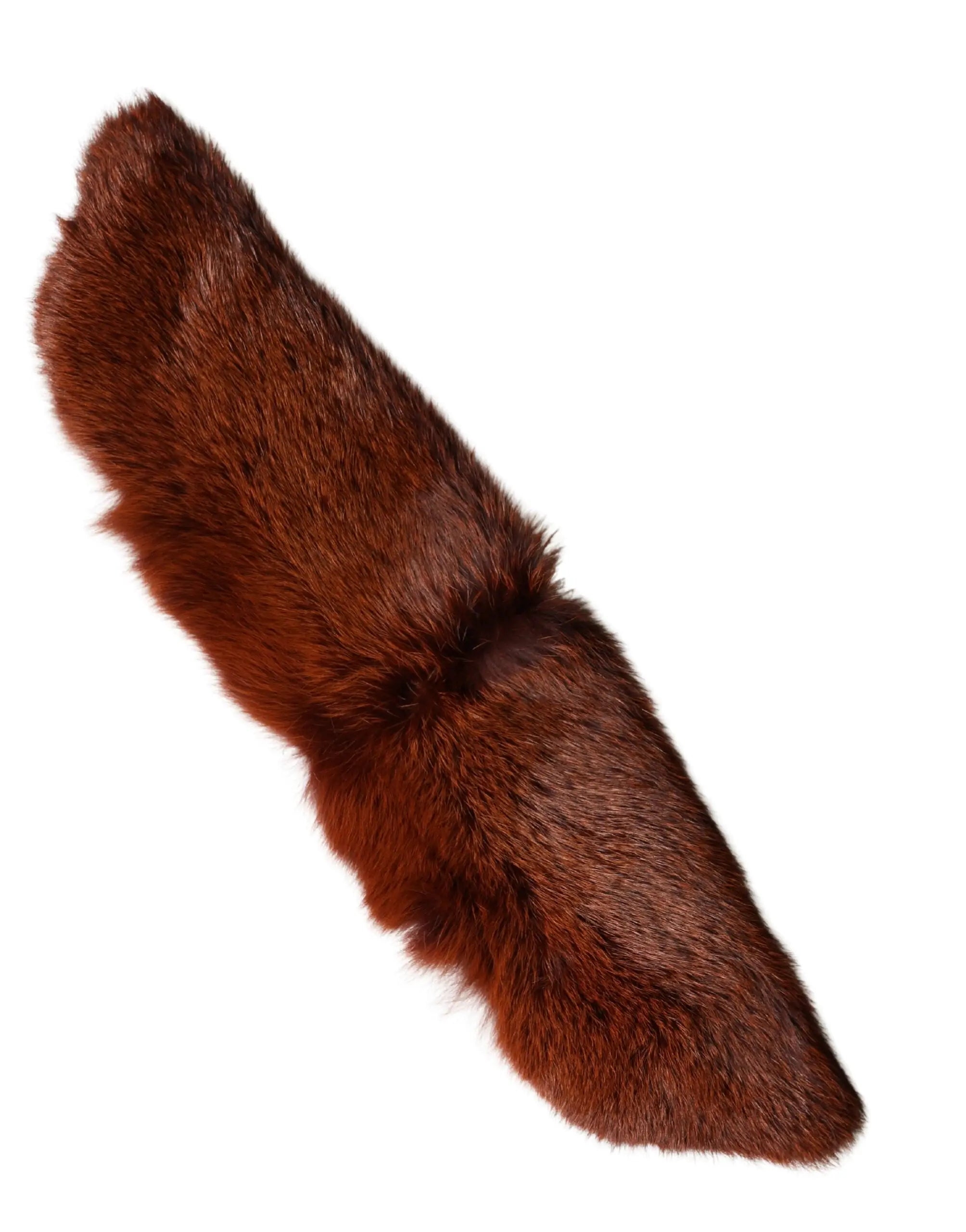 Tapis de sol de voiture en fausse fourrure marron riche avec texture dense et légèrement courbé pour dolce & gabbana col en vison marron femme 60cm x 14cm