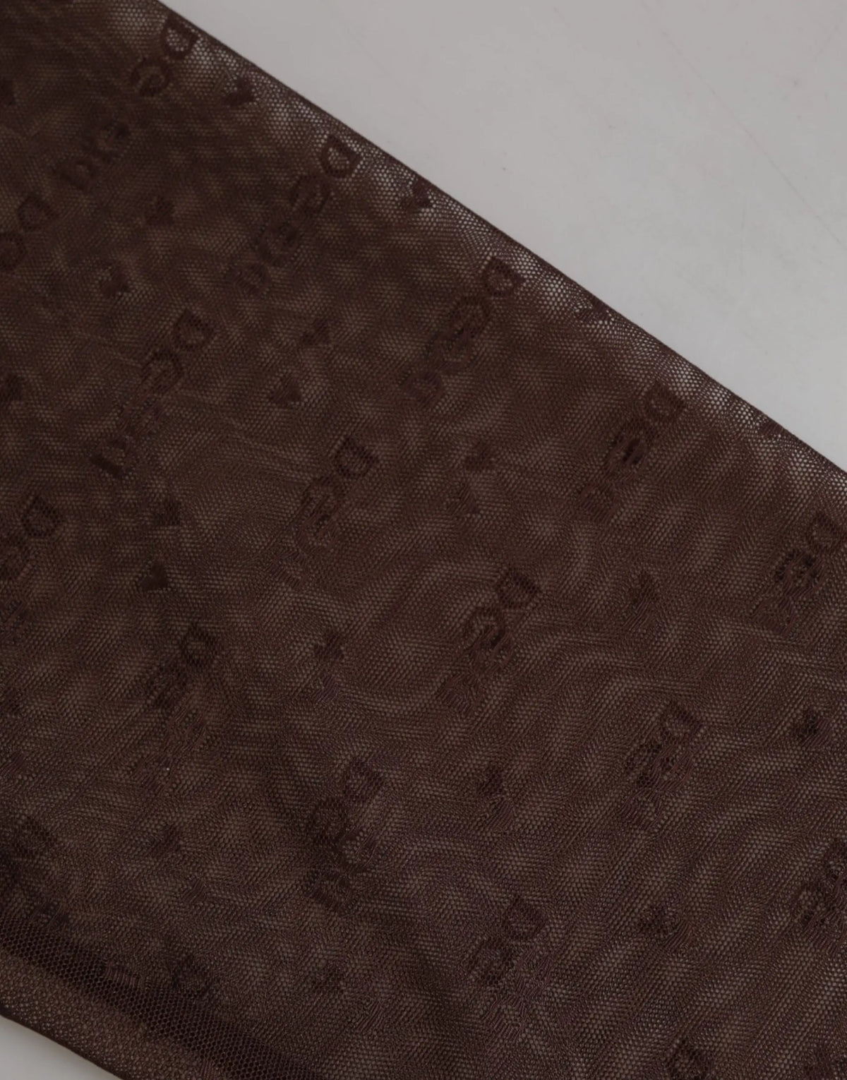 Brun sheer tissu en nylon avec motif logo embossé répété pour legging dentelle dolce & gabbana