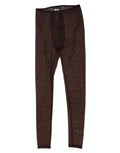 Legging en nylon marron dolce gabbana avec logo en dentelle et taille élastique translucide et texturée