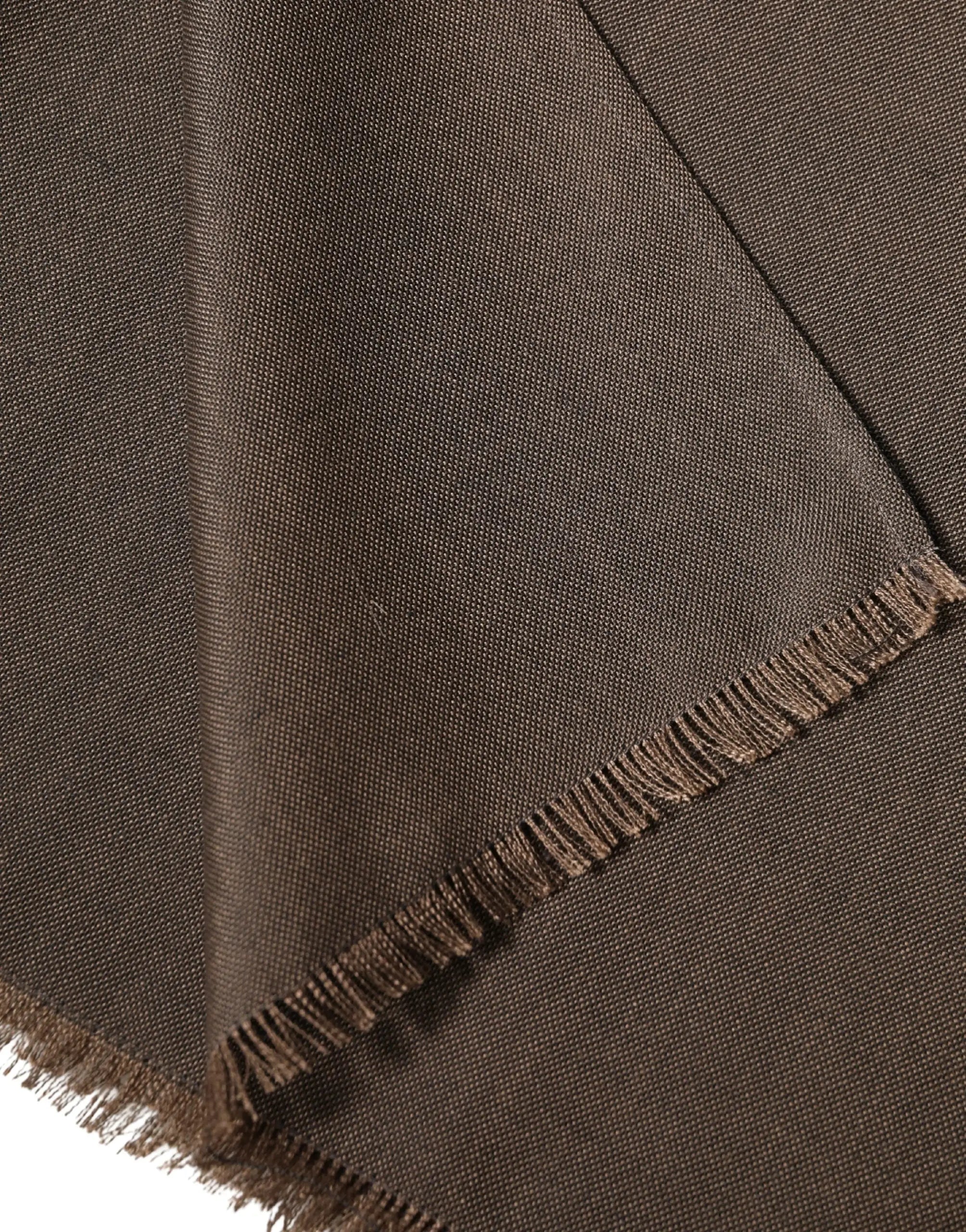 Écharpe dolce & gabbana marron en polyester texturé avec bordure à franges pour homme 185cm x 165cm