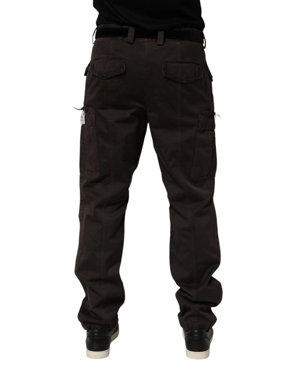 Pantalon cargo homme dolce & gabbana re edition en coton marron avec multiples poches et tissu résistant