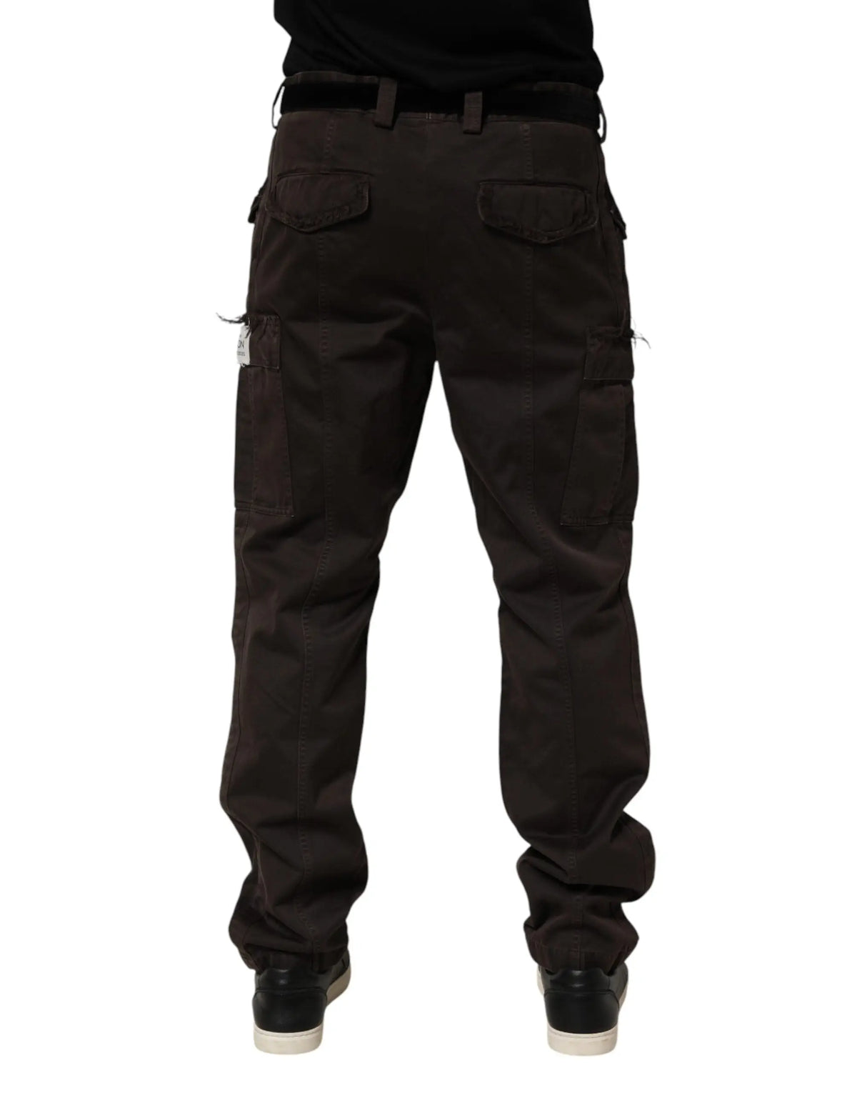 Pantalon cargo homme dolce & gabbana re edition en coton marron avec multiples poches et tissu résistant