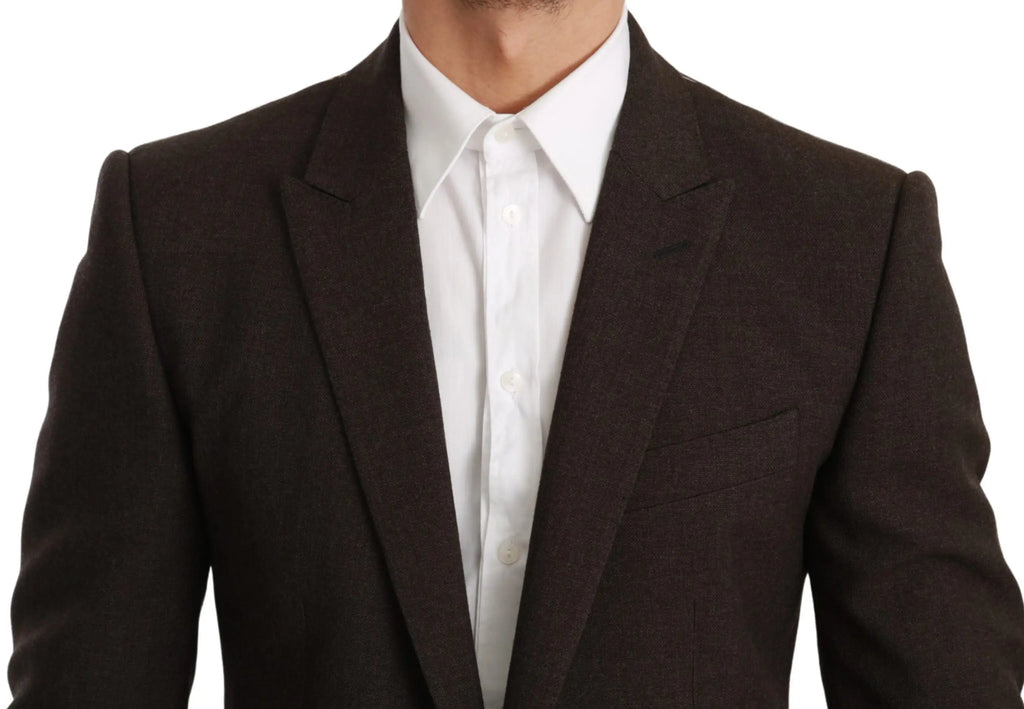 Veste dolce & gabbana martini en laine noire slim fit avec revers crantés et poche poitrine unique