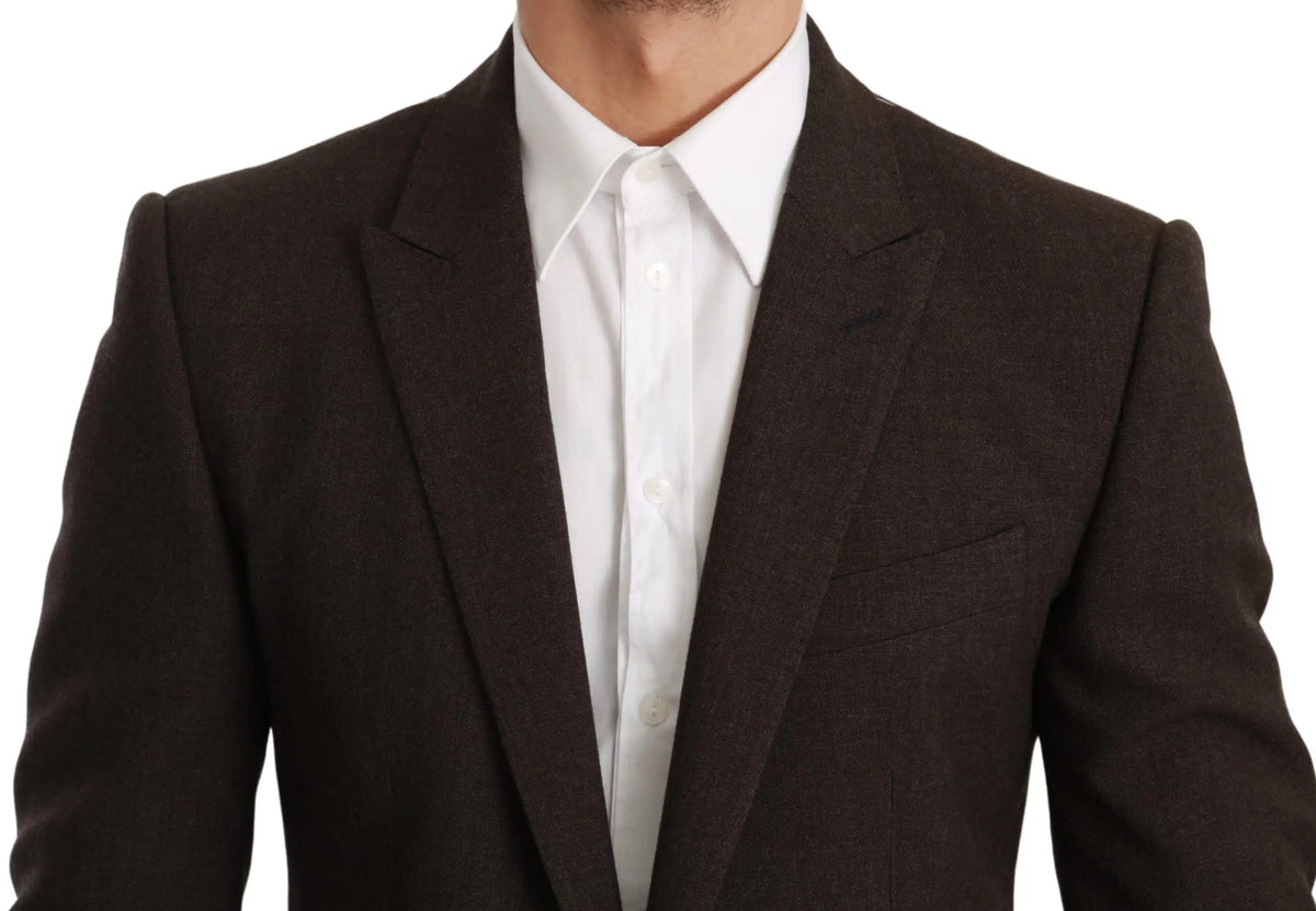 Veste dolce & gabbana martini en laine noire slim fit avec revers crantés et poche poitrine unique