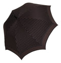Parapluie pliable dolce & gabbana noir avec motif géométrique blanc et poignée en cuir rayée marron sartoriale