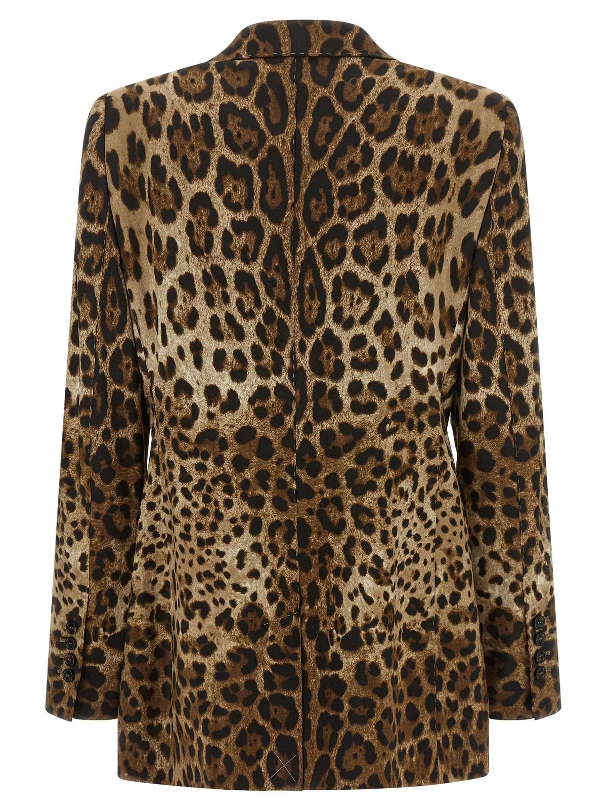 Blazer en laine marron dolce & gabbana avec un motif léopard naturel en nuances de brun et noir