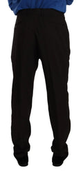 Pantalon formel skinny marron en laine dolce gabbana avec plis subtils et coupe droite élégante