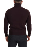 Pull à col roulé dolce & gabbana en laine marron avec col et poignets côtelés en tissu maille fine