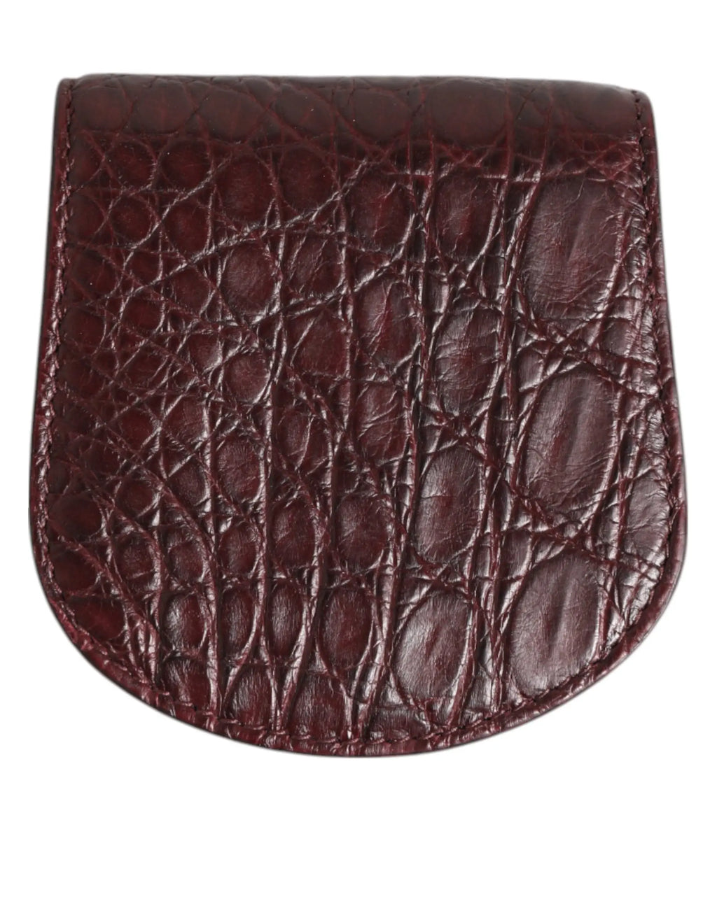 Dolce & gabbana porte monnaie en cuir embossé crocodile bordeaux avec un design incurvé élégant