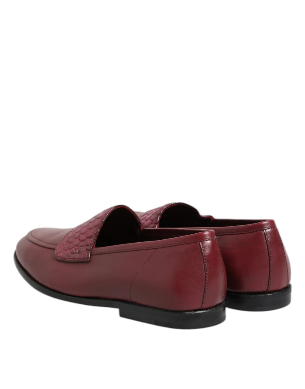 Dolce & gabbana chaussures formelles slip on en cuir bordeaux avec lanière tressée texturée sur le cou-de-pied