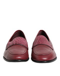 Dolce & gabbana mocassins en cuir bordeaux avec bride embossée crocodile pour usage formel