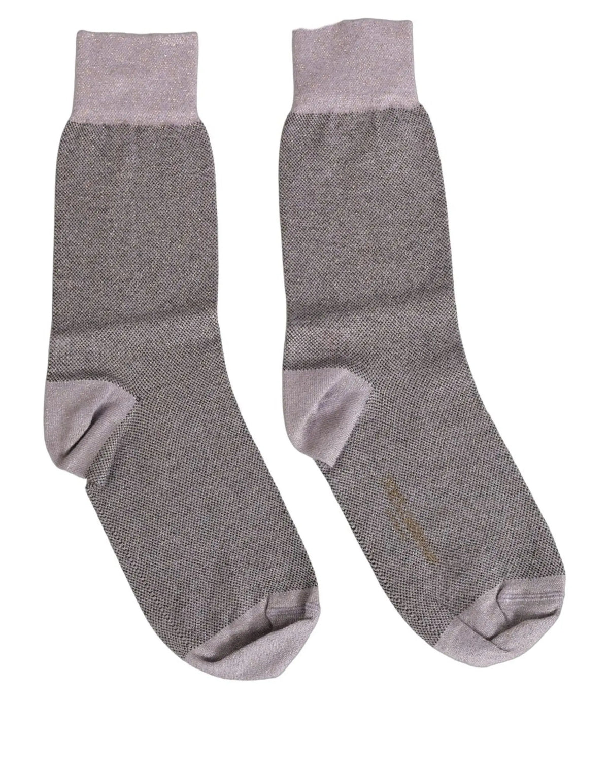 Une paire de chaussettes dolce & gabbana gris charbon en maille texturée avec coutures renforcées au talon et aux orteils
