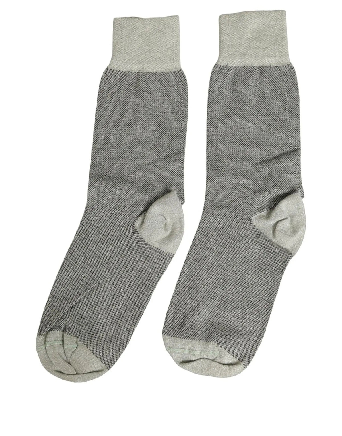 Une paire de chaussettes femme dolce et gabbana mid-calf gris charbon avec texture subtile et accents gris clair