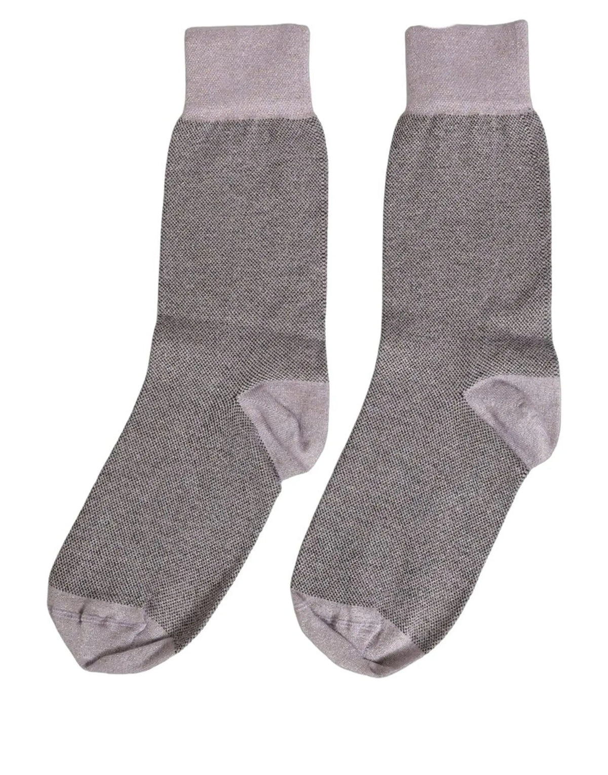 Une paire de chaussettes femme dolce & gabbana charcoal gris mi-mollet avec texture et accents gris clair au talon et à l’orteil