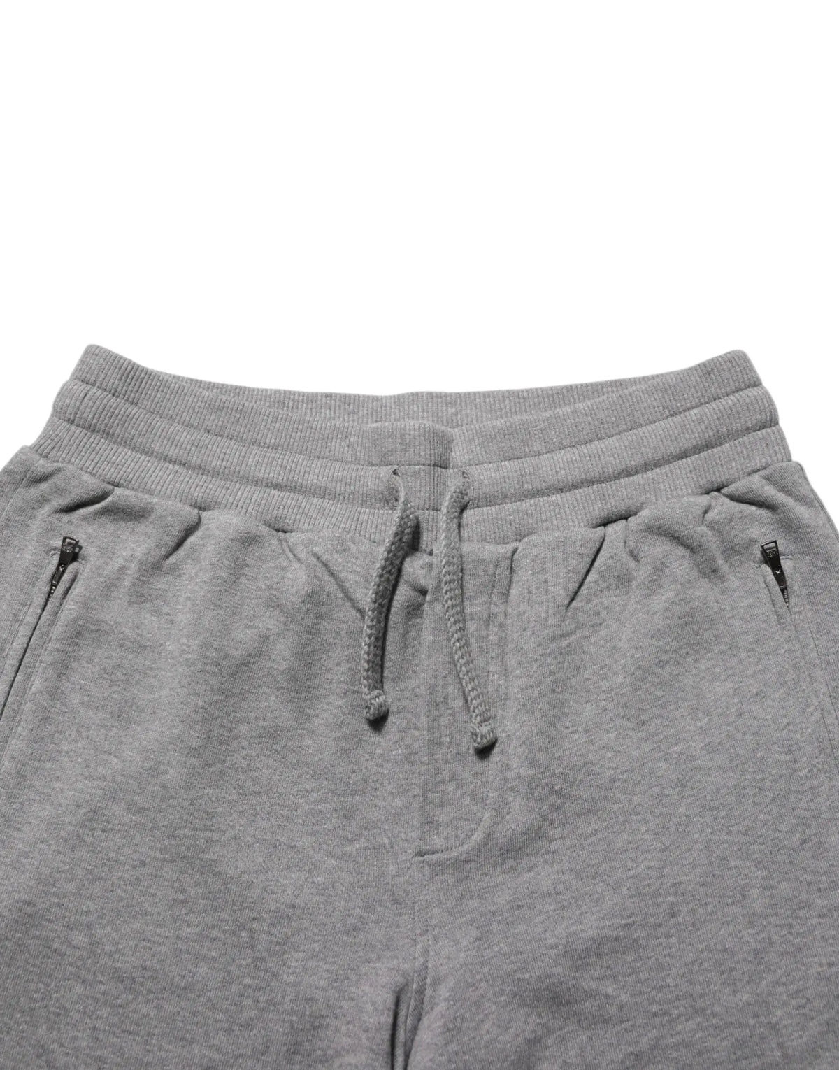 Pantalon de jogging dolce & gabbana en coton gris chiné avec ceinture côtelée et cordon de serrage