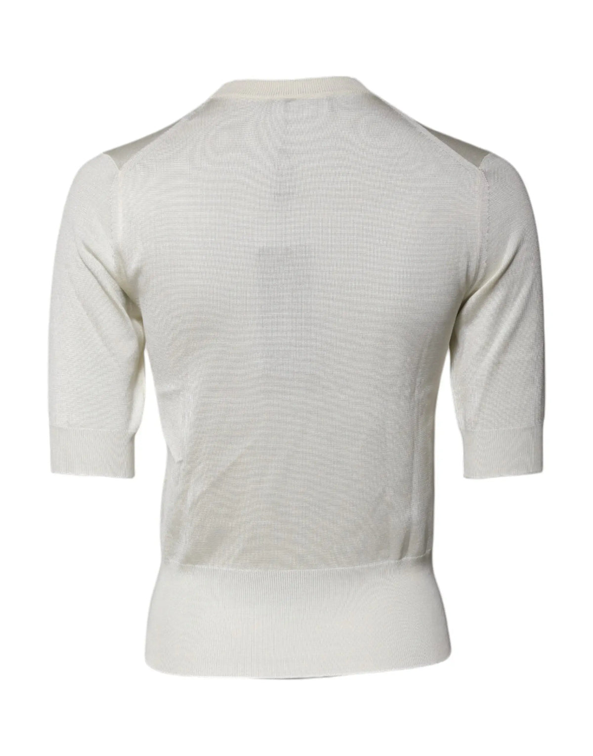 Cardigan en maille douce crème avec manches courtes et bord côtelé, assorti au top dolce & gabbana manches courtes en soie
