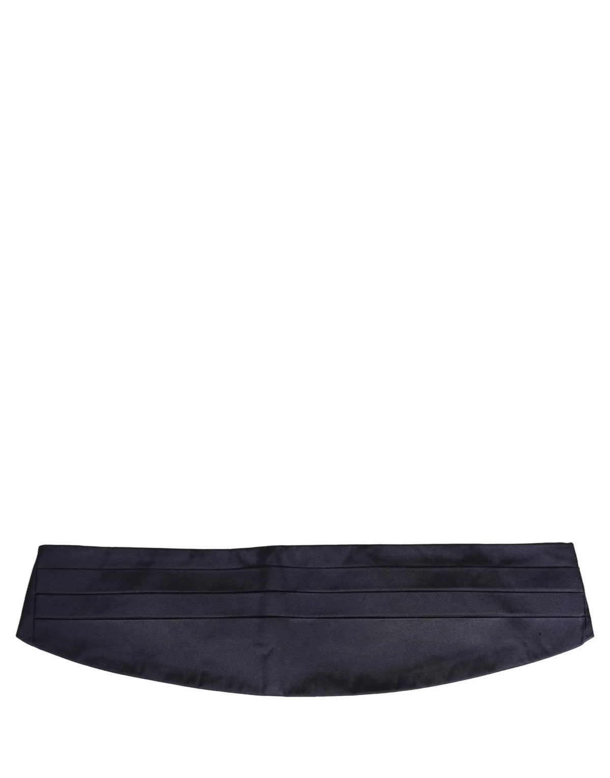 Cummerbund dolce & gabbana bleu foncé en soie 100 pour cent avec design plissé élégant en satin noir
