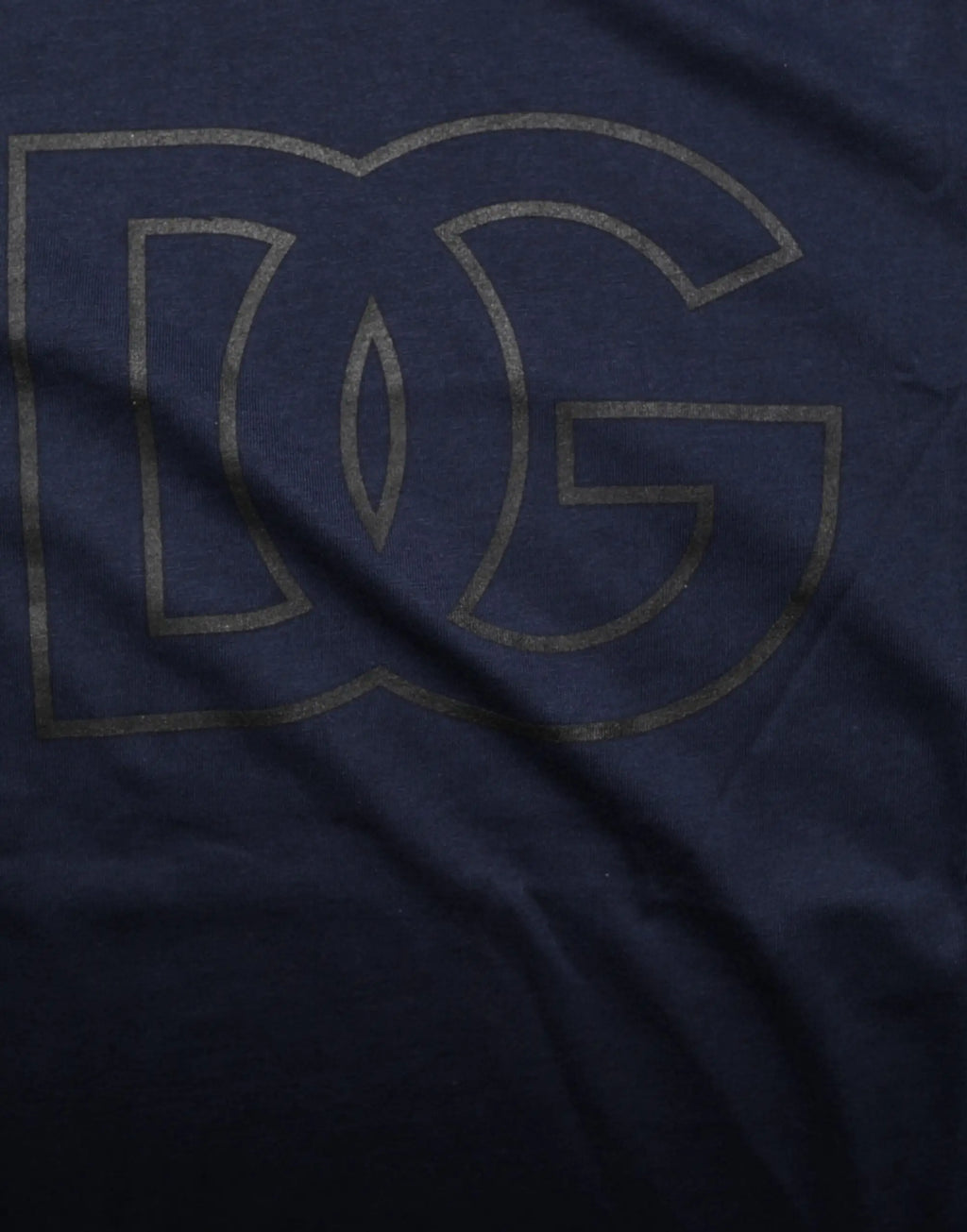 T-shirt dolce & gabbana en coton bleu marine avec logo dg discret en gris métallique pour homme