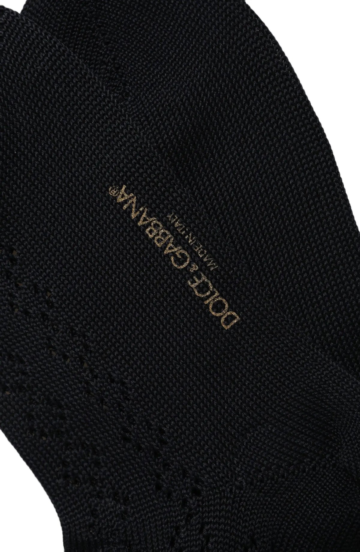 Chaussettes daccessoire mi-mollet en coton bleu foncé dolce & gabbana avec motif texturé subtil et logo brodé or