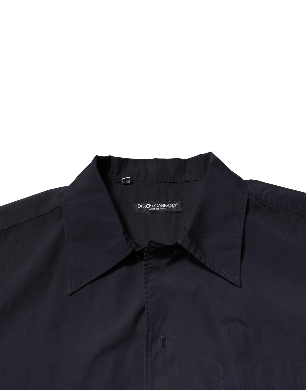 Chemise homme dolce & gabbana noire en coton avec col net et couture discrète manches courtes casual
