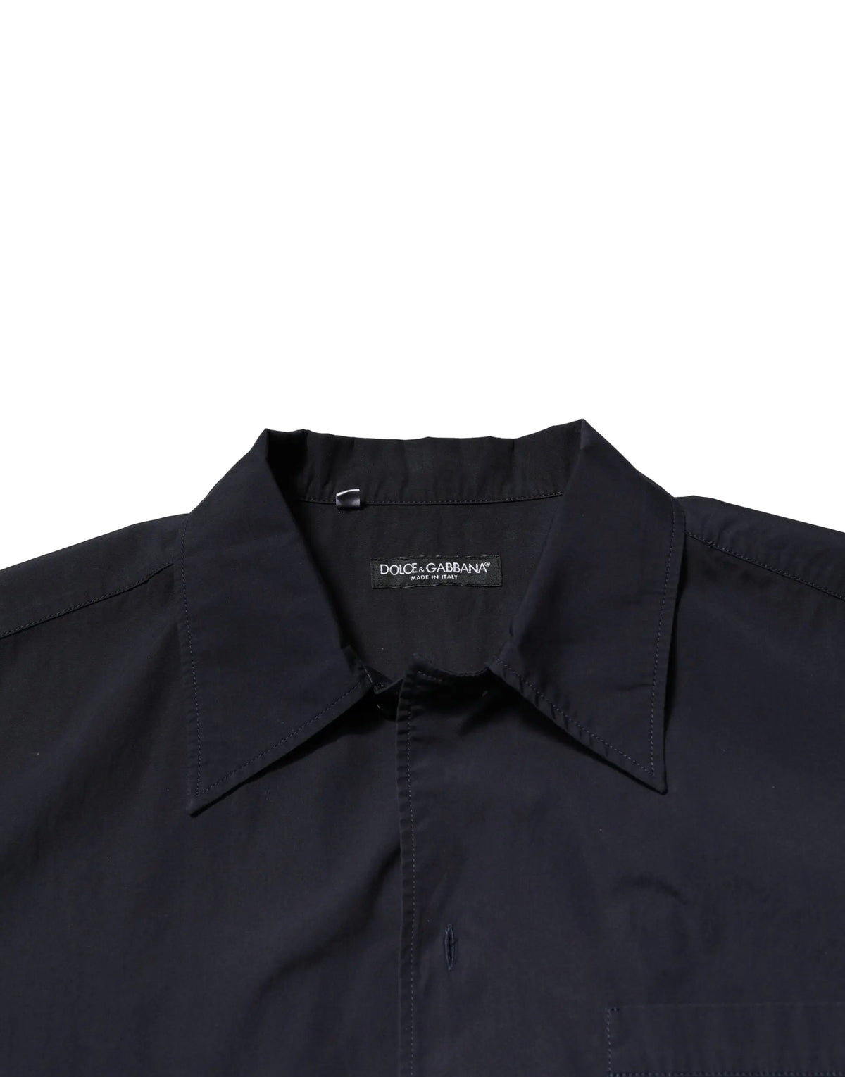 Chemise homme dolce & gabbana noire en coton avec col net et couture discrète manches courtes casual