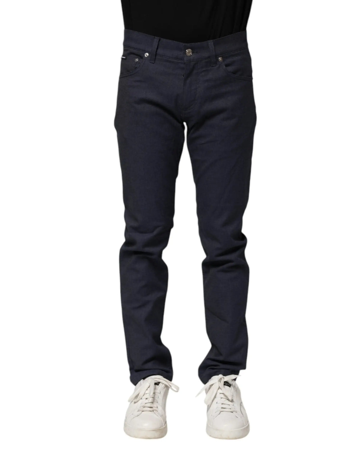 Jean skinny en denim de coton bleu marine foncé dolce gabbana avec coupe ajustée et design classique cinq poches