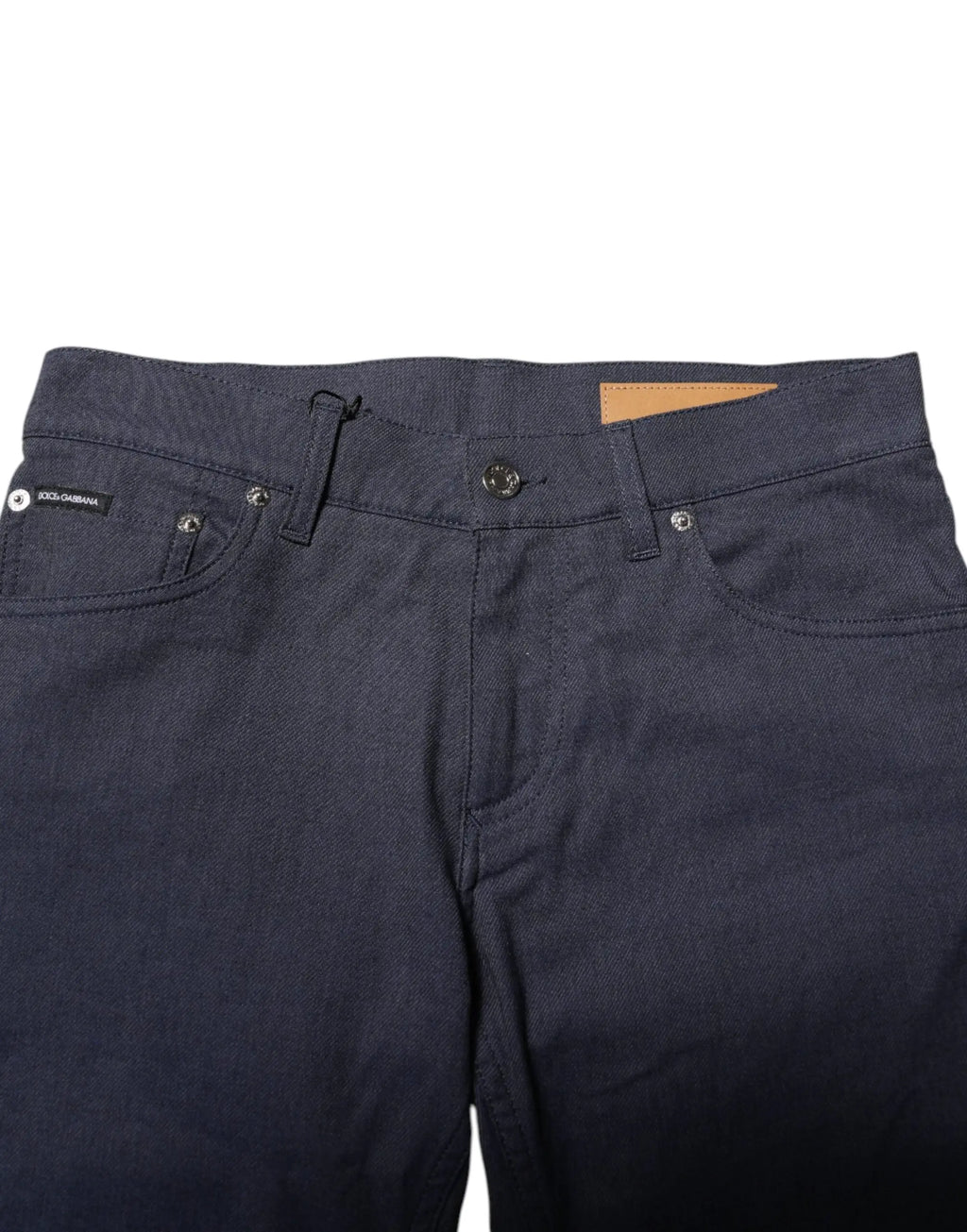 Jean skinny en denim coton bleu foncé dolce gabbana avec design classique cinq poches et étiquette de marque visible