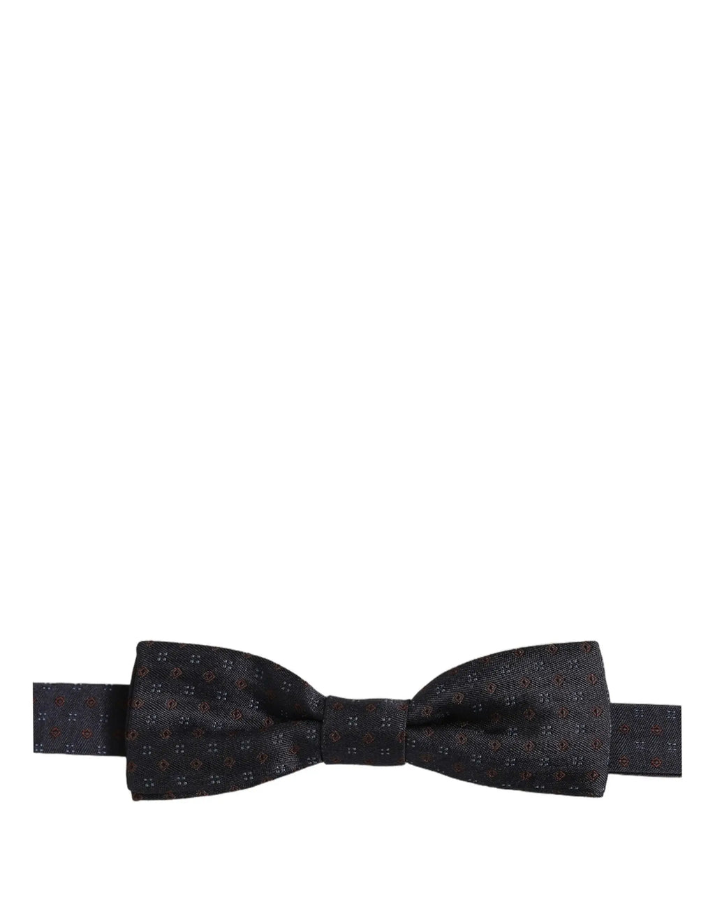 Noeud papillon ajustable dolce & gabbana bleu foncé avec motif géométrique en diamant subtil