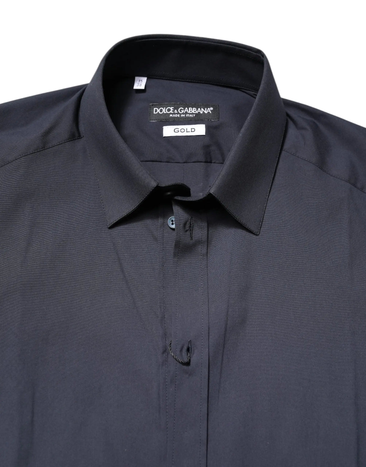 Chemise habillée dolce & gabbana homme en coton bleu foncé avec col net et texture subtile