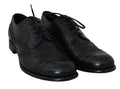 Dolce & Gabbana chaussures habillées oxford en cuir bleu foncé avec perforations et lacets style wingtip