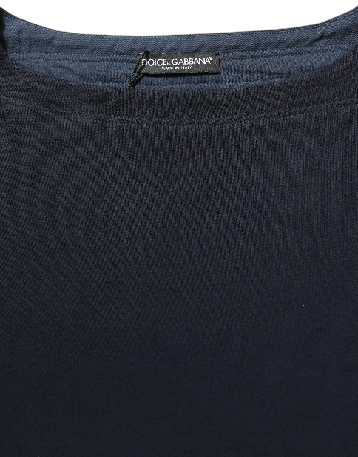 T-shirt en coton bleu marine dolce gabbana avec étiquette logo à l’intérieur du col