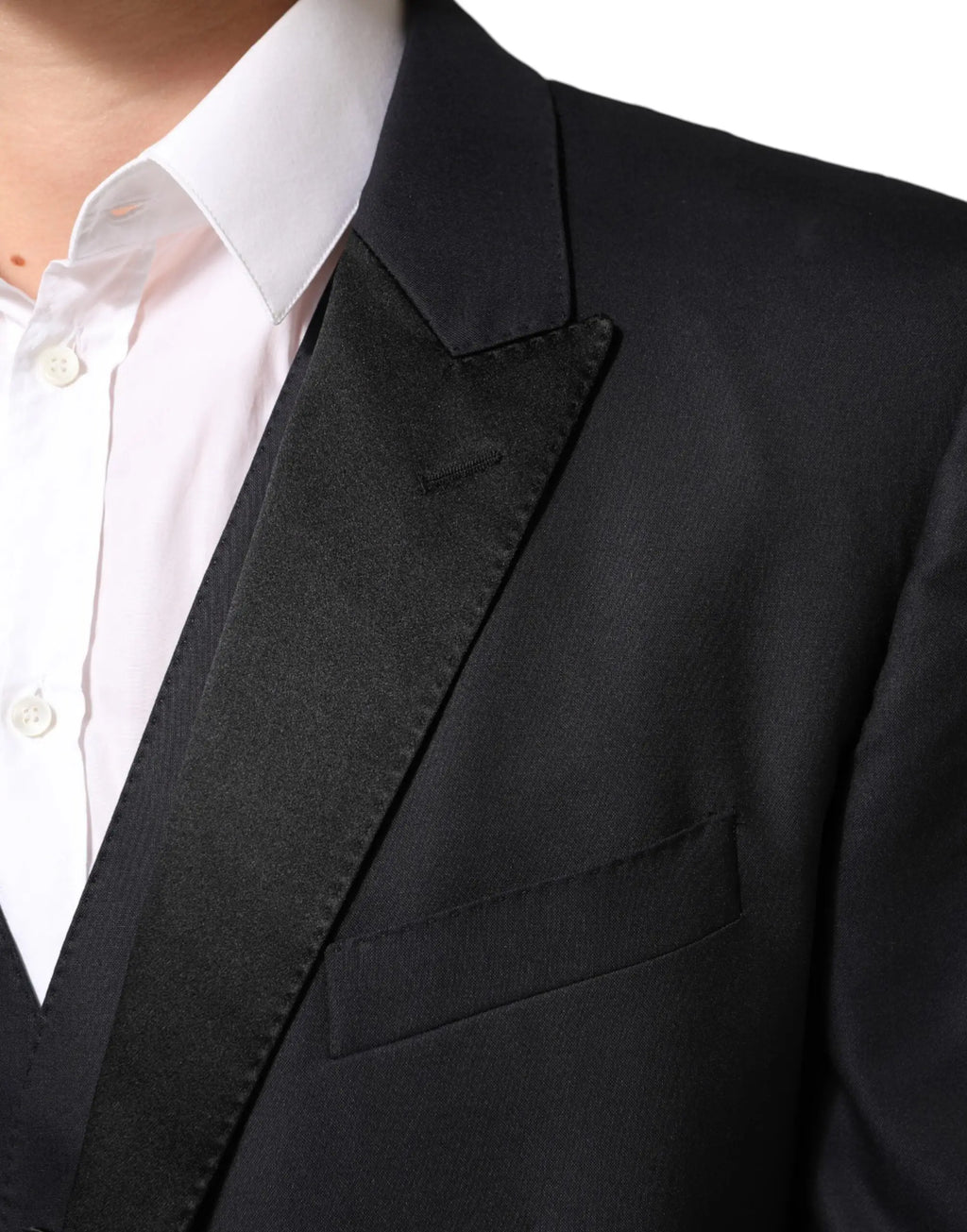 Veste de costume noire dolce & gabbana martini 2 boutons à col structuré avec coutures discrètes