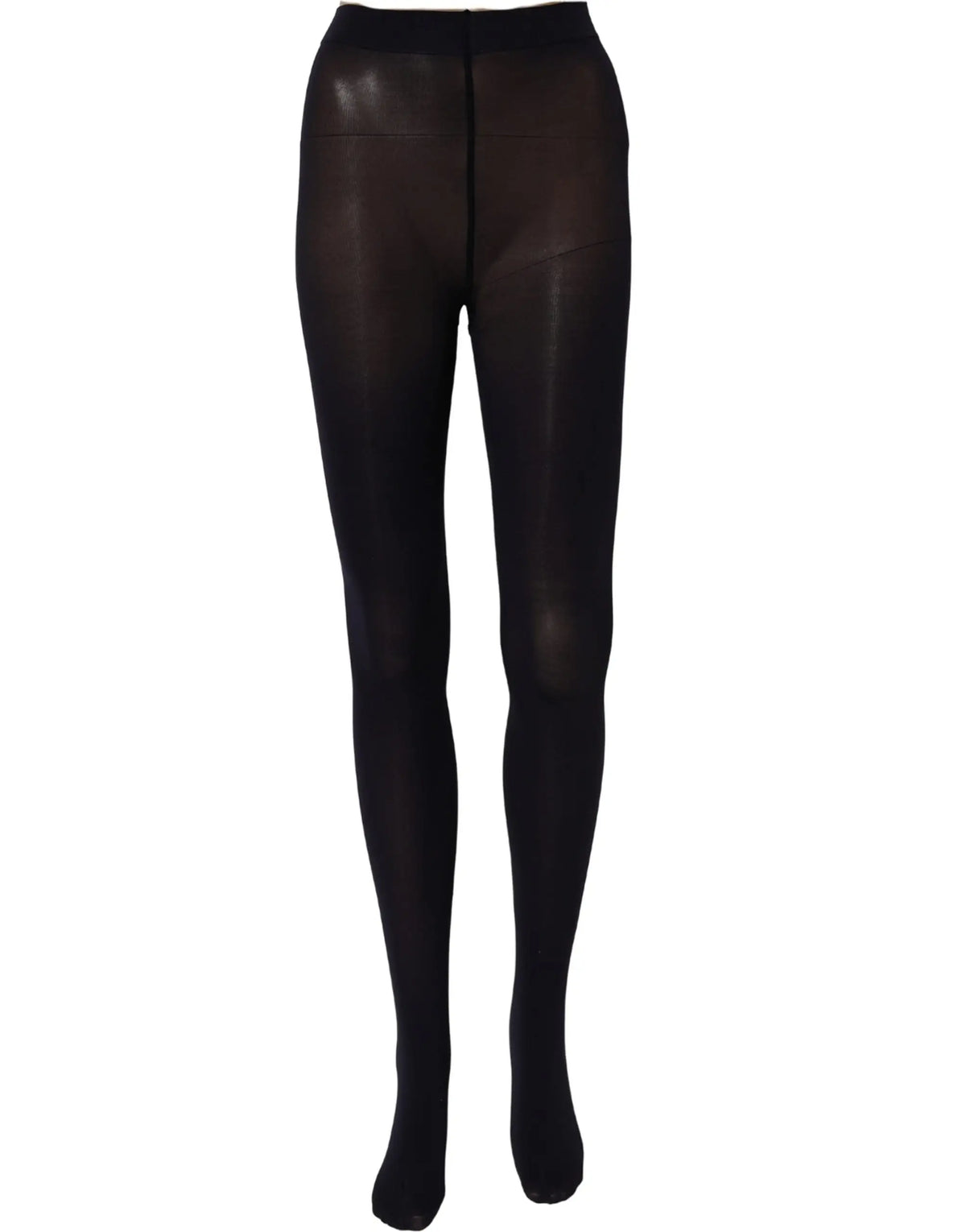 Dolce & gabbana collants en nylon bleu foncé avec finition lisse et brillante et taille haute élastique