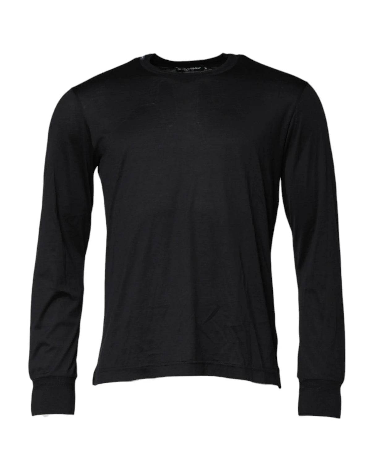 T-shirt noir à manches longues en coton doux pour homme dans le style dolce & gabbana silk crew neck pullover