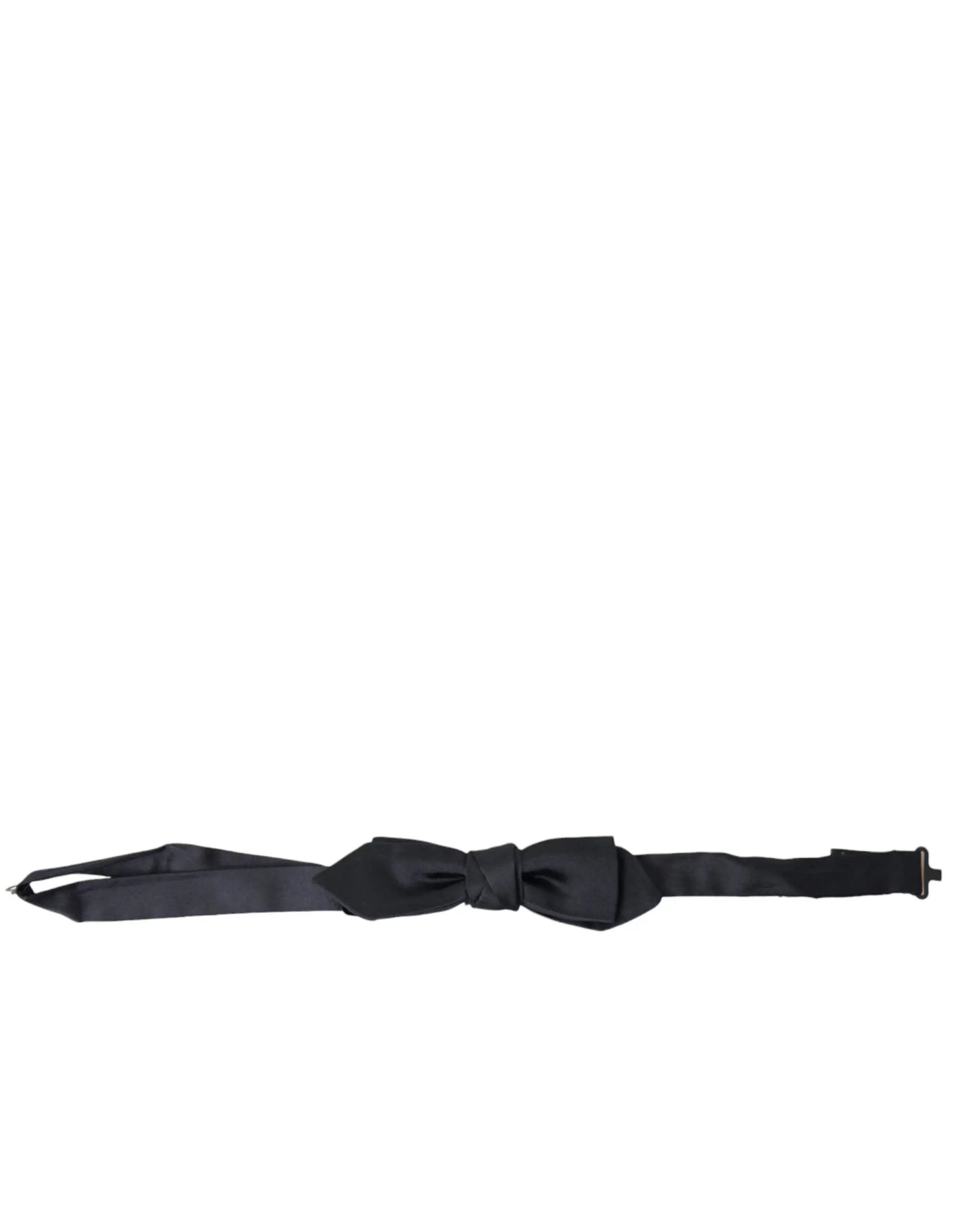 Noeud papillon papillon en satin noir ajustable pour homme de dolce gabbana au design élégant et formel