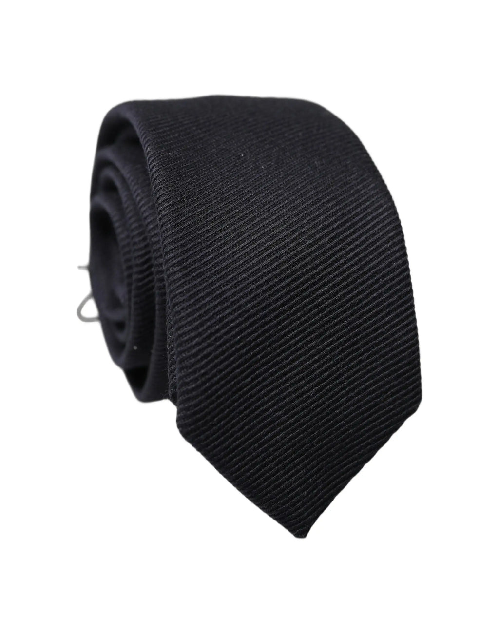 Cravate noire en soie texturée avec nervures diagonales subtiles dolce et gabbana pour homme ajustable
