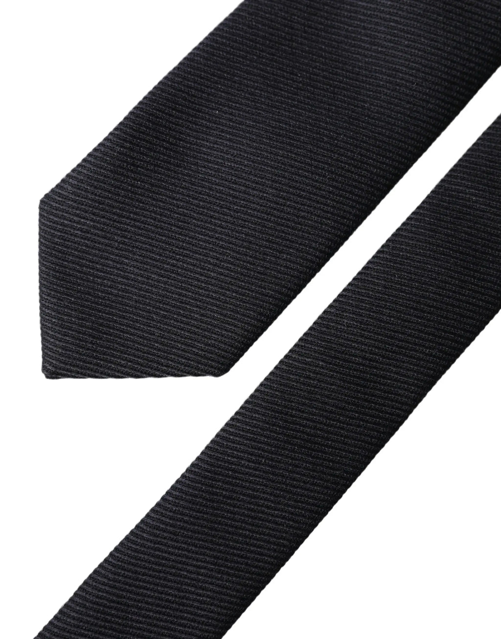 Cravate en soie 100 % noire côtelée dolce & gabbana avec design minimaliste et réglable pour homme