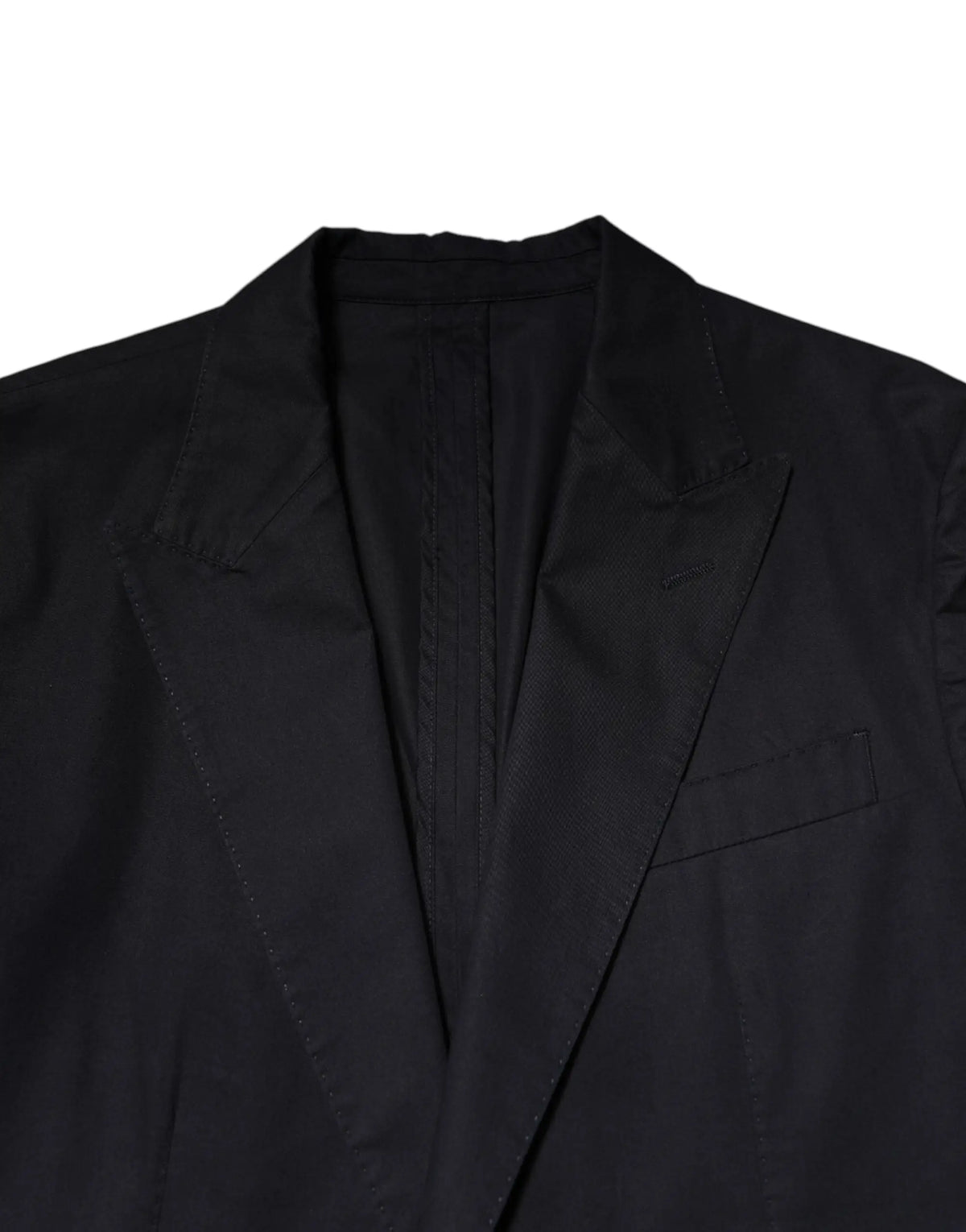 Dolce & gabbana blazer en coton bleu foncé taormina avec col structuré et coutures discrètes tailored