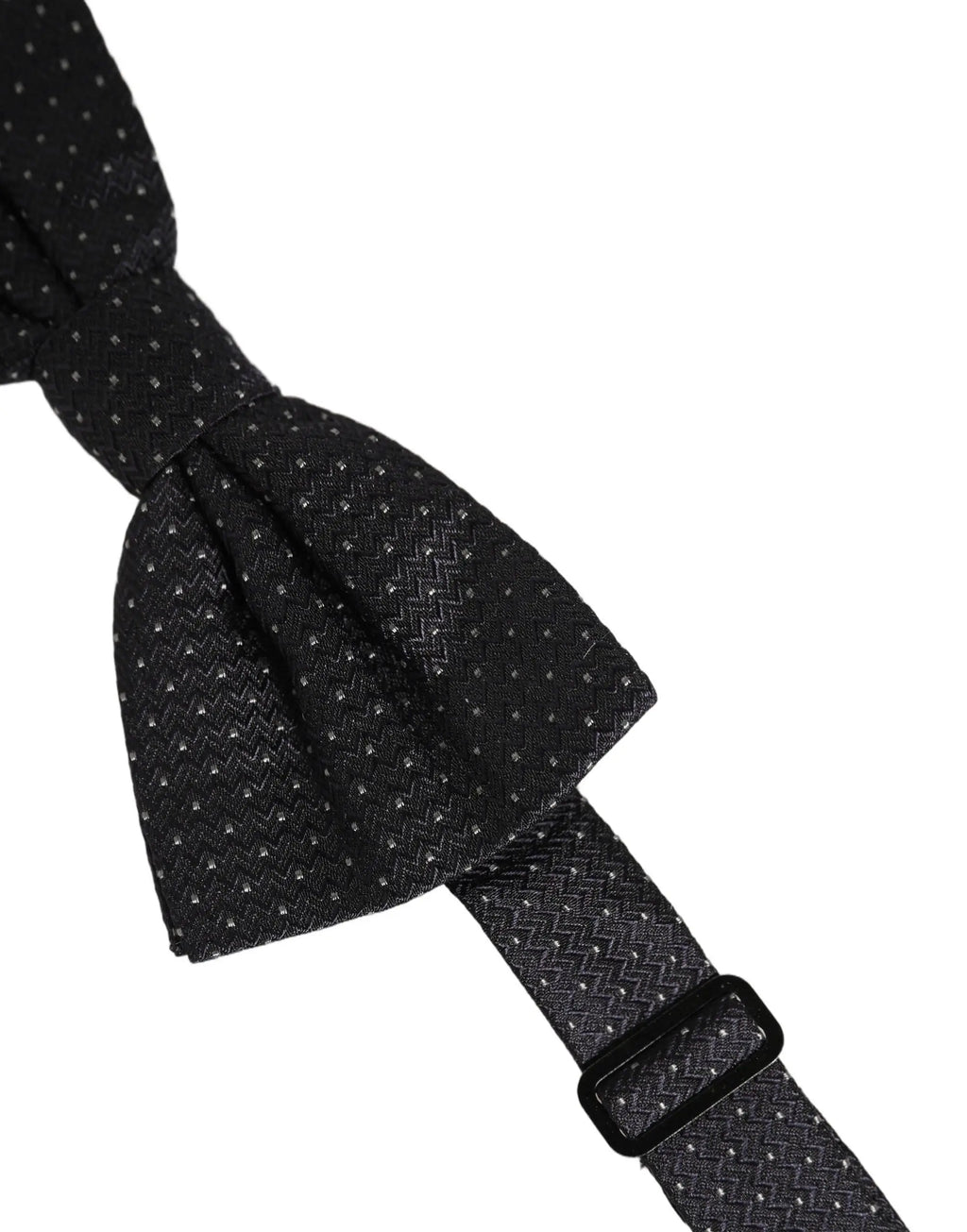 Dark blue dolce & gabbana papillon réglable à pois blancs avec nœud papillon noir à motif chevron et boucle plastique noire