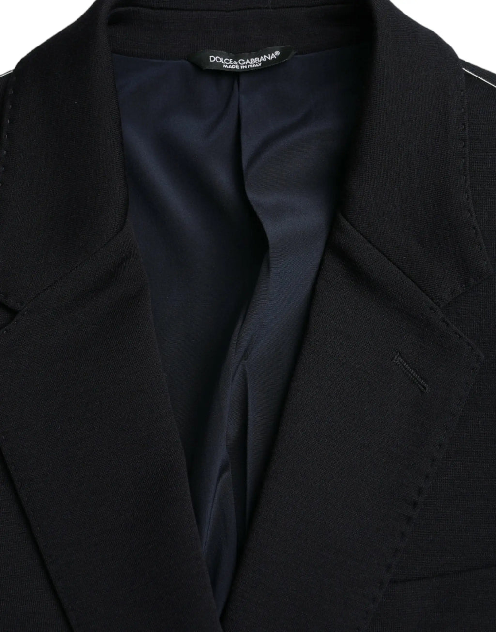Dolce & gabbana blazer noir doux au toucher avec design élégant et intérieur doublé de satin tailleur